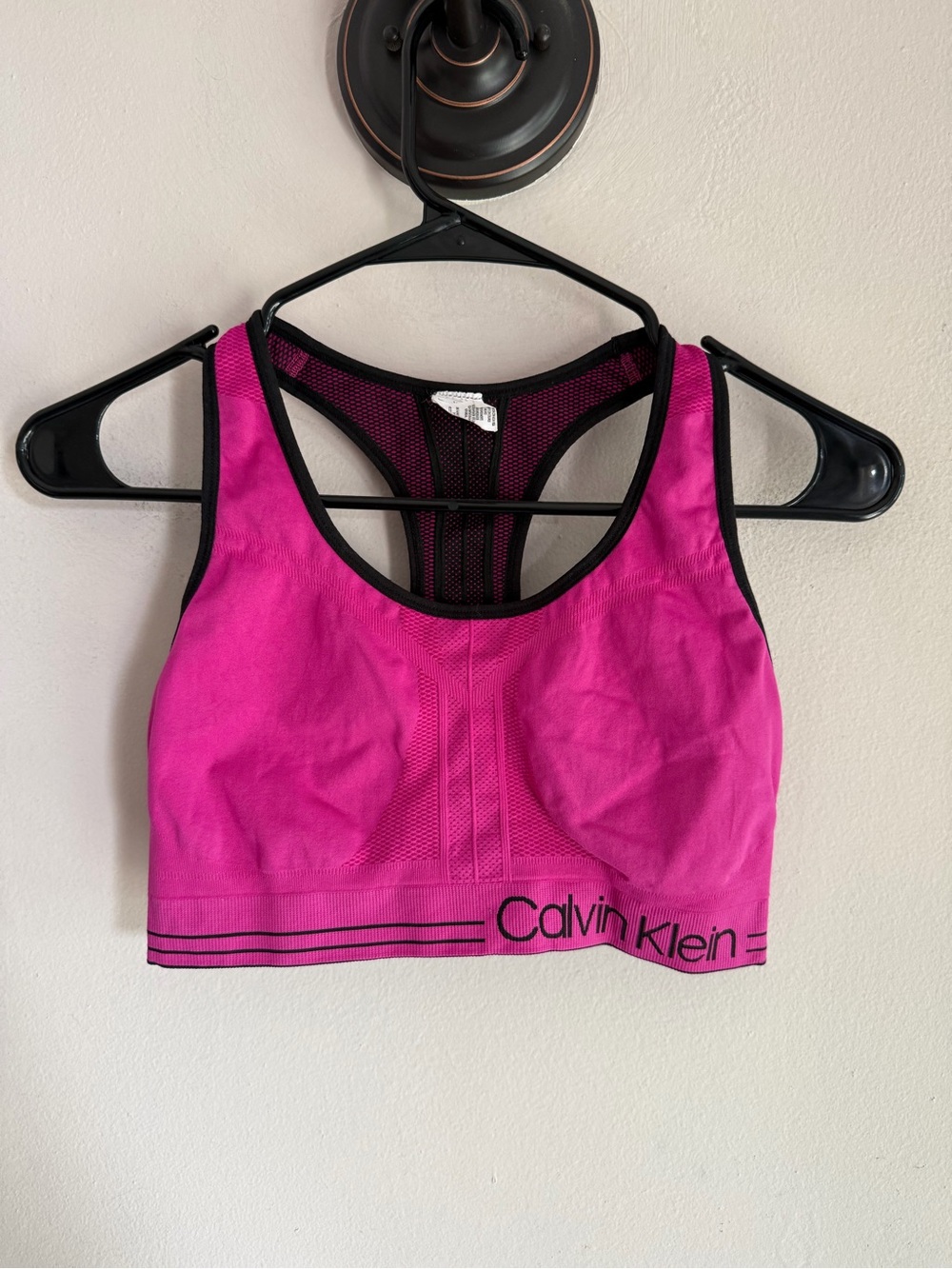 Calvin Klein Performance Pink Racerback Mesh Sports Bra Womens Large